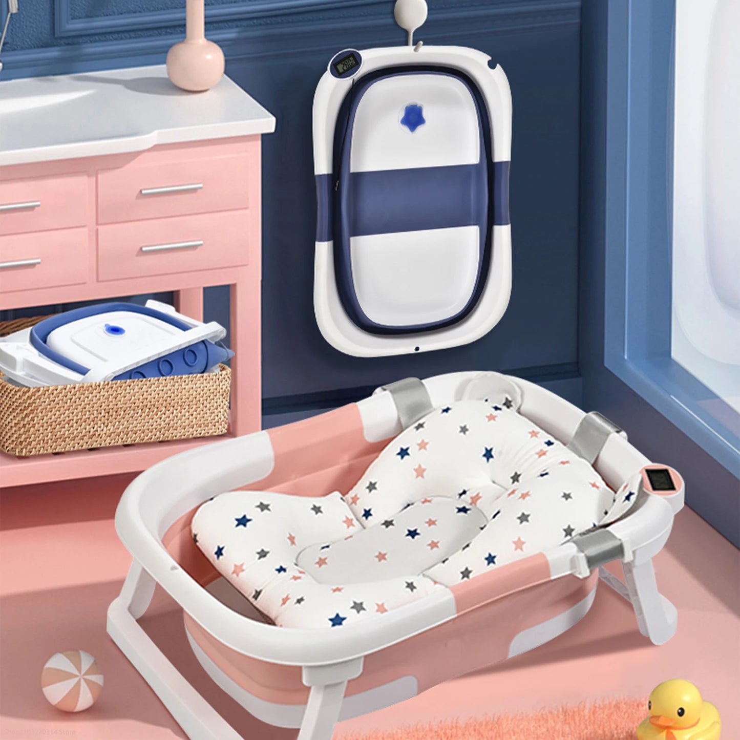 Baby Bath Tub Foldable with Thermometer